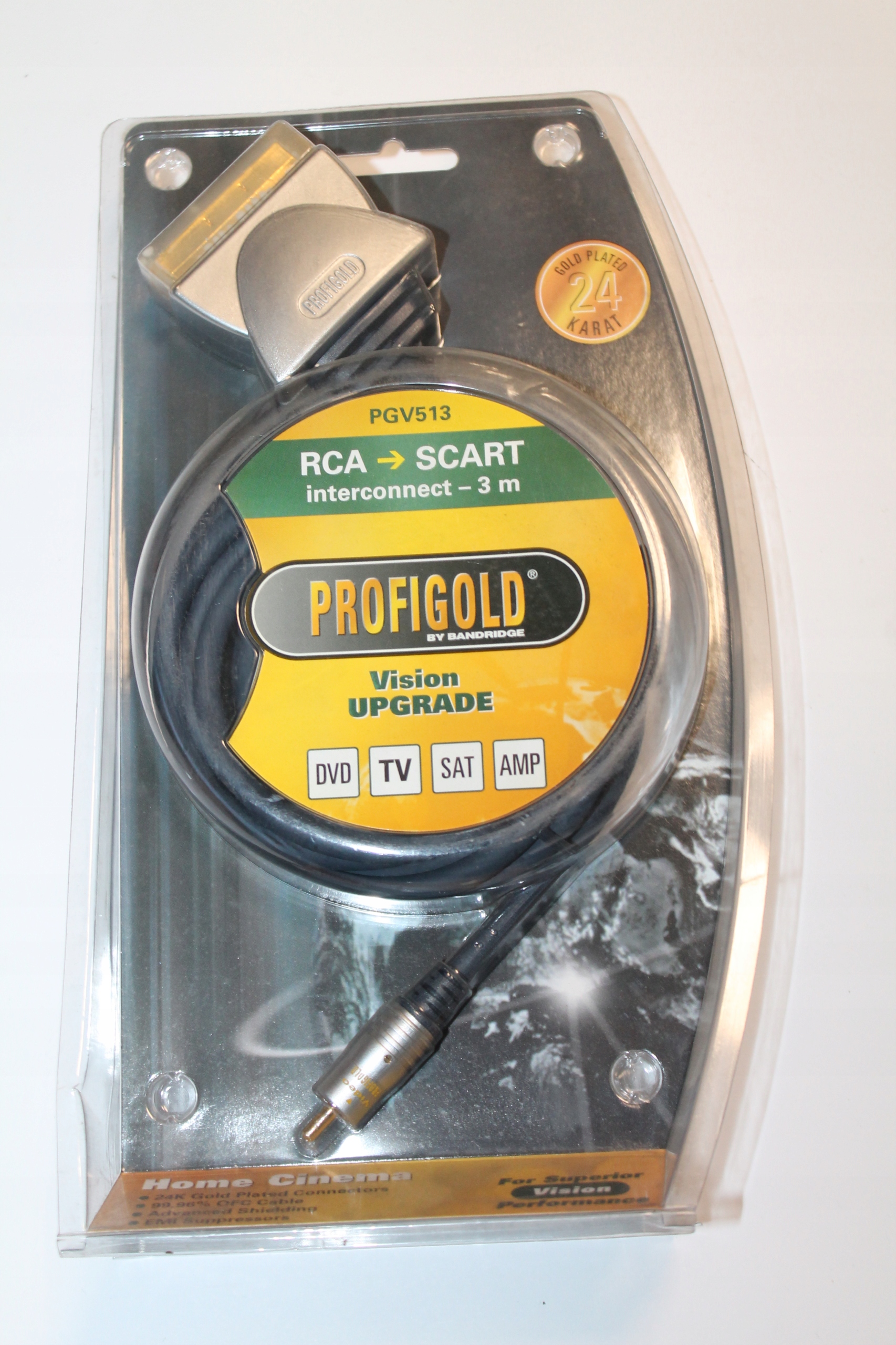 Profigold PGV513 - przewód Scart/1xRCA 3m