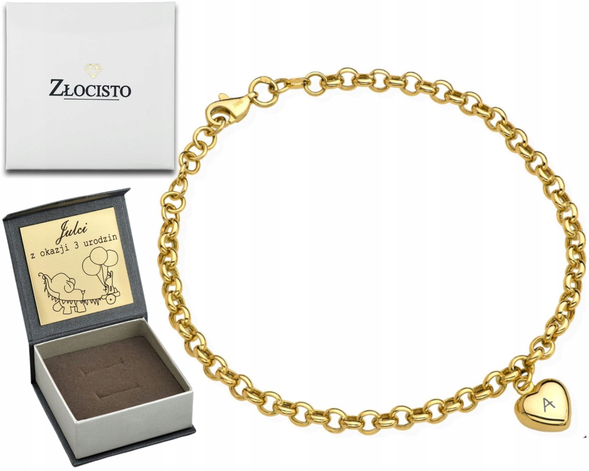 Zlatý Náramek Srdce Srdíčko Pr. 585 Gravírování