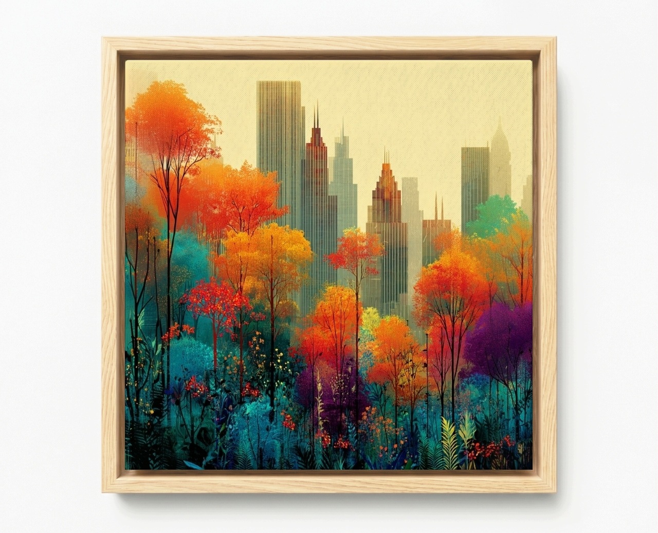 Obraz Rama American Box Grafika Mesto New York Manhattan Jeseň 60x60