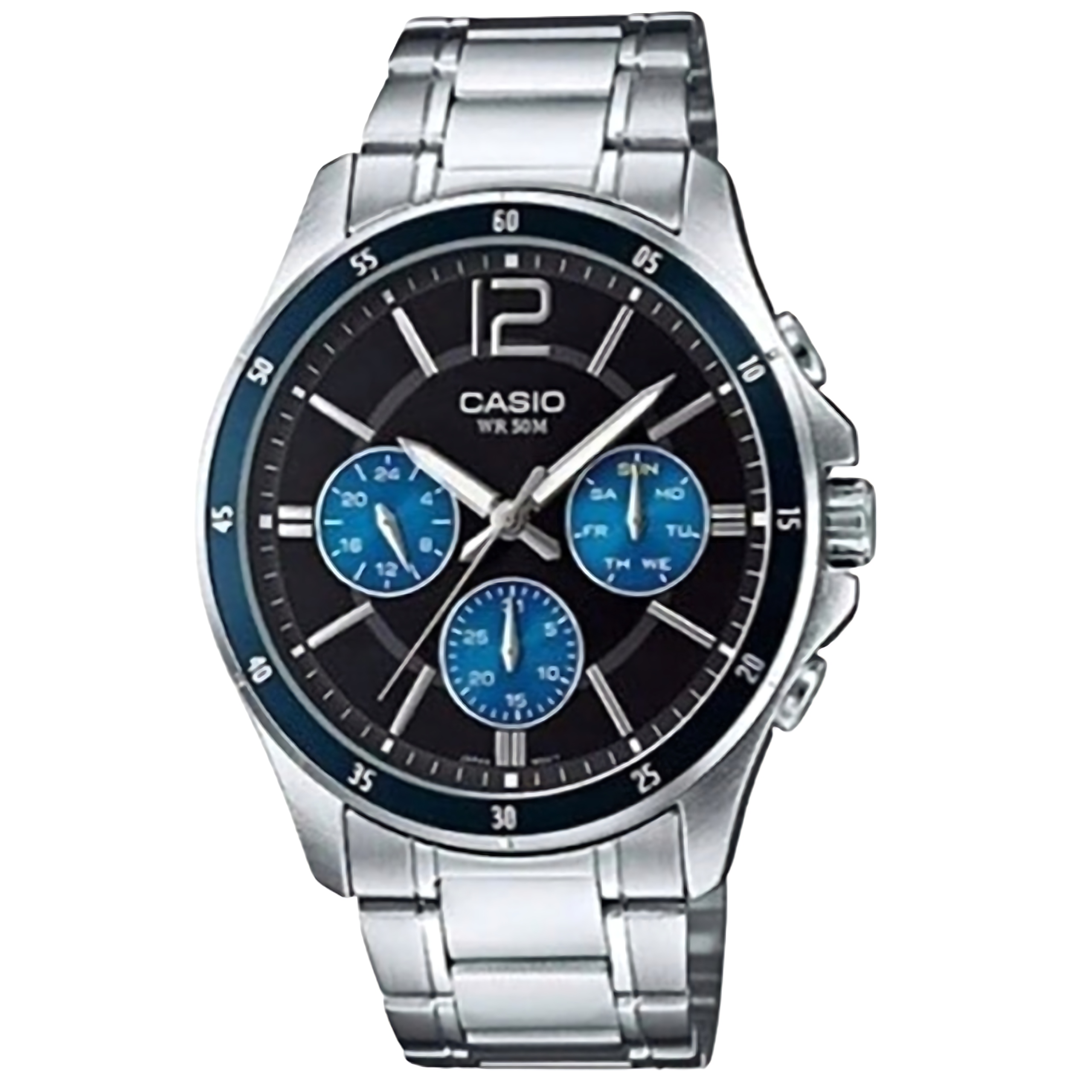 Pánské Hodinky Casio MTP-1374D-2AV Ocelové Černé Ciferník Multidata WR50 Box