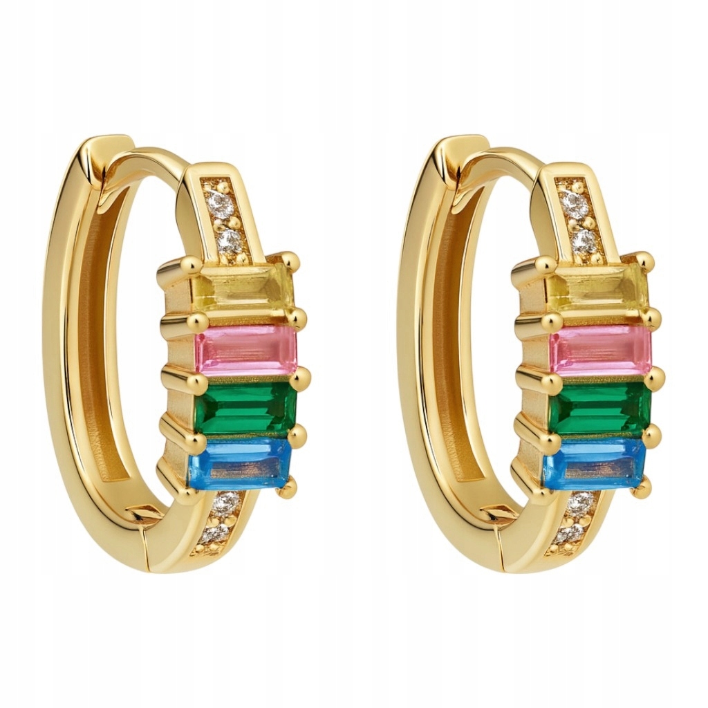 Stříbrné náušnice Ag 925 pozlacené s zirkony IM0730925EG_MU