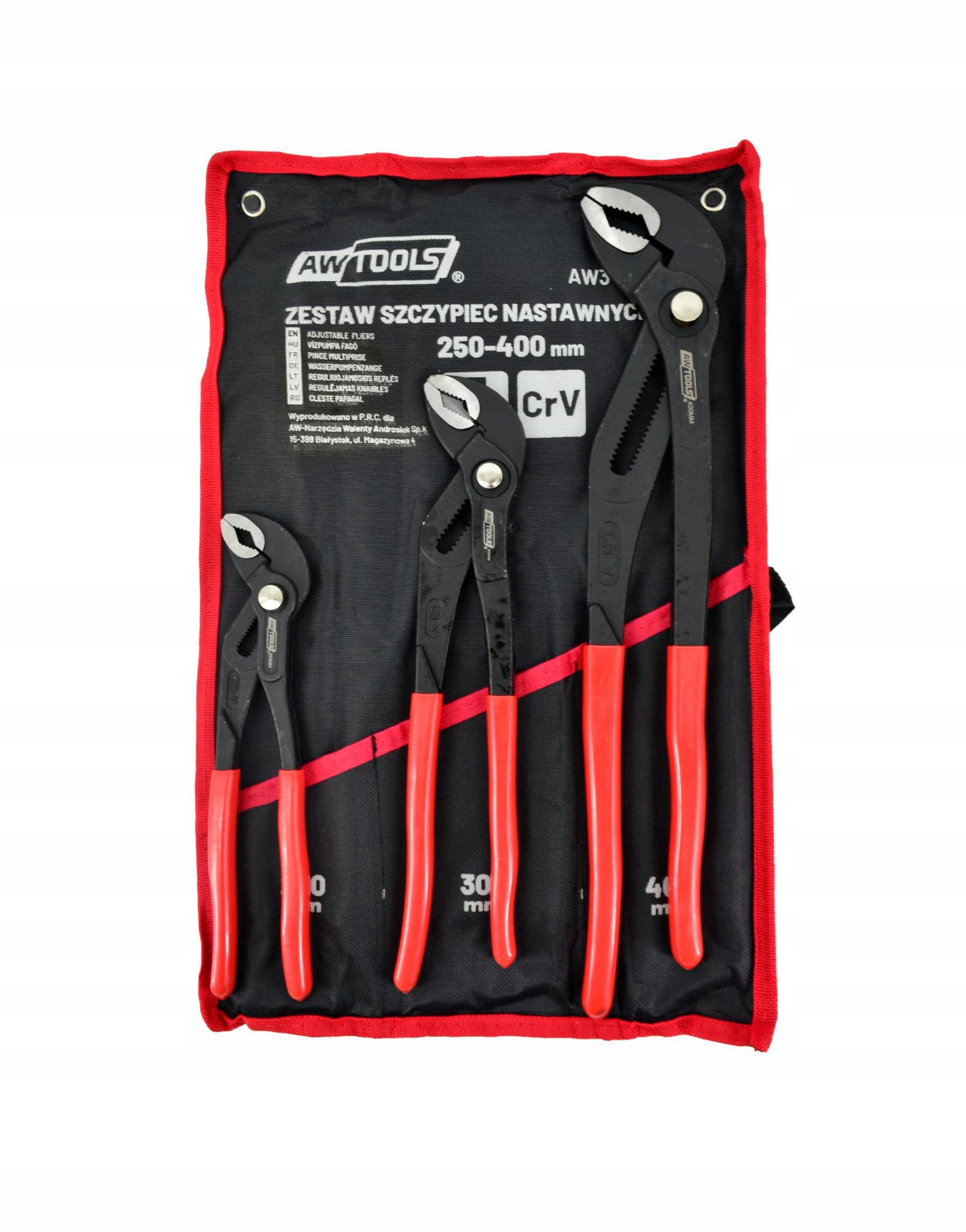 Awtools Sada Nastavitelných Kleští 3ks (10/12/16")