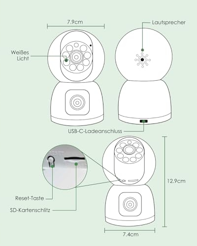 YESYAMO Kamera Wewnętrzna 4MP 360° PTZ Dualna 5Ghz WiFi Niania Audio — miniatura 9