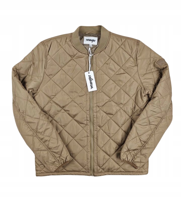 Pánská prošívaná bunda Wrangler béžová do pasu, velikost XL