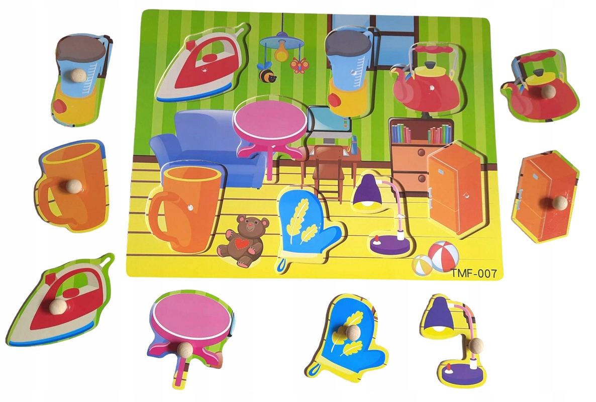 

Układanka drewniana sorter puzzle zabawka 8el