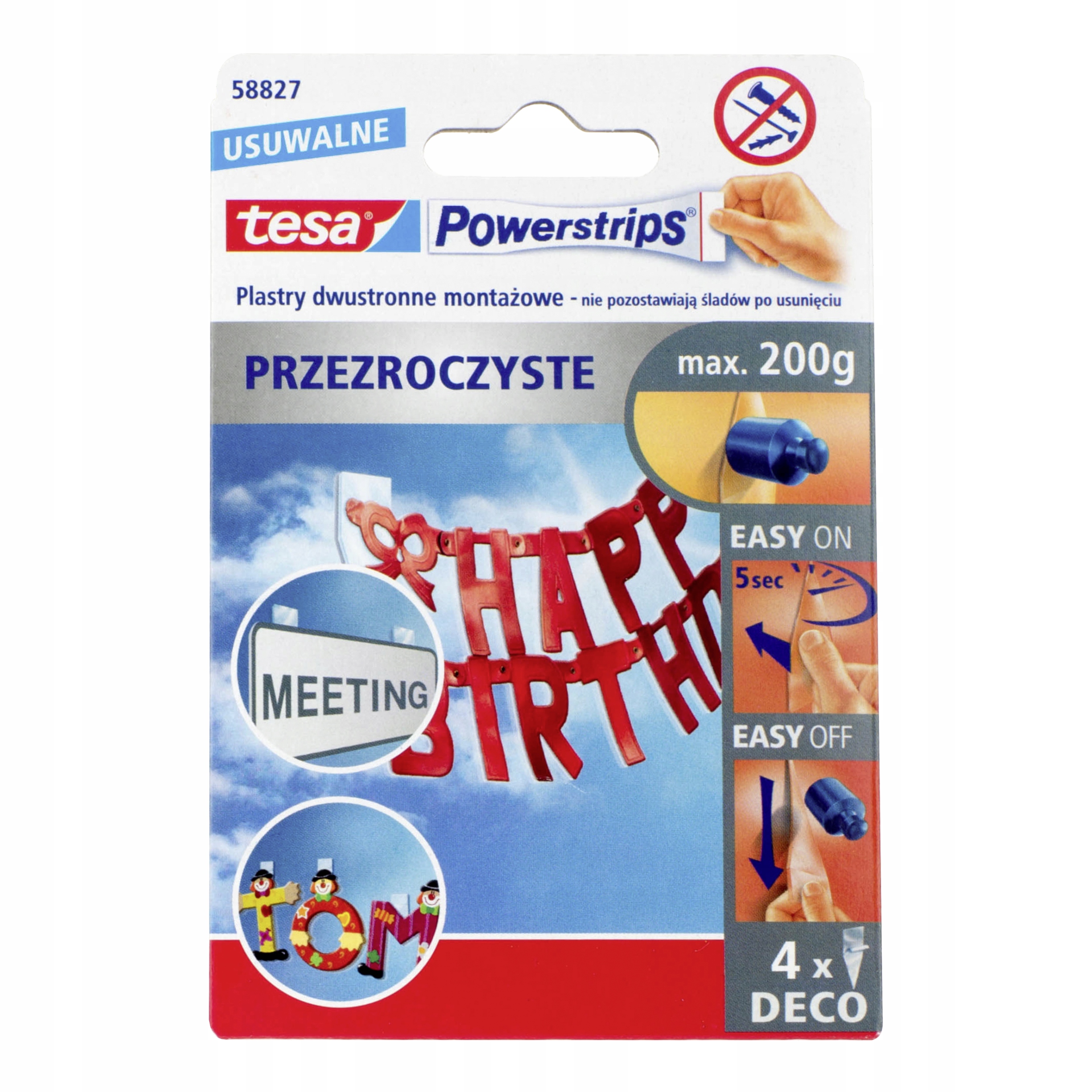 

Tesa 58827 Plastry samoprzylepne Deco transparent