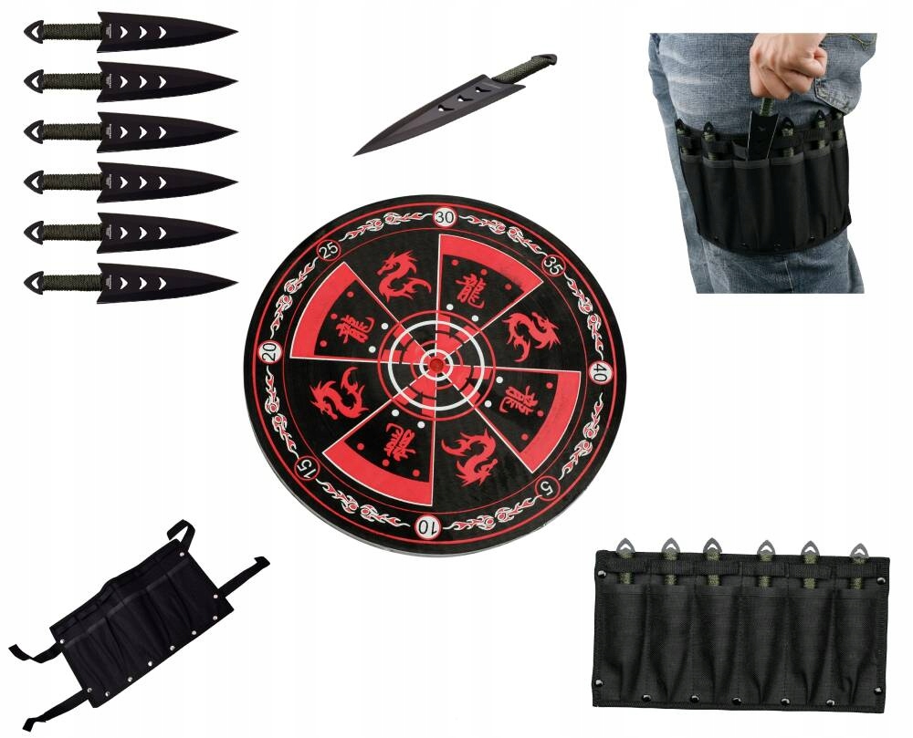 Zestaw tarcza i 6 noży do rzucania 4402DR RC-040-6 dla Faceta