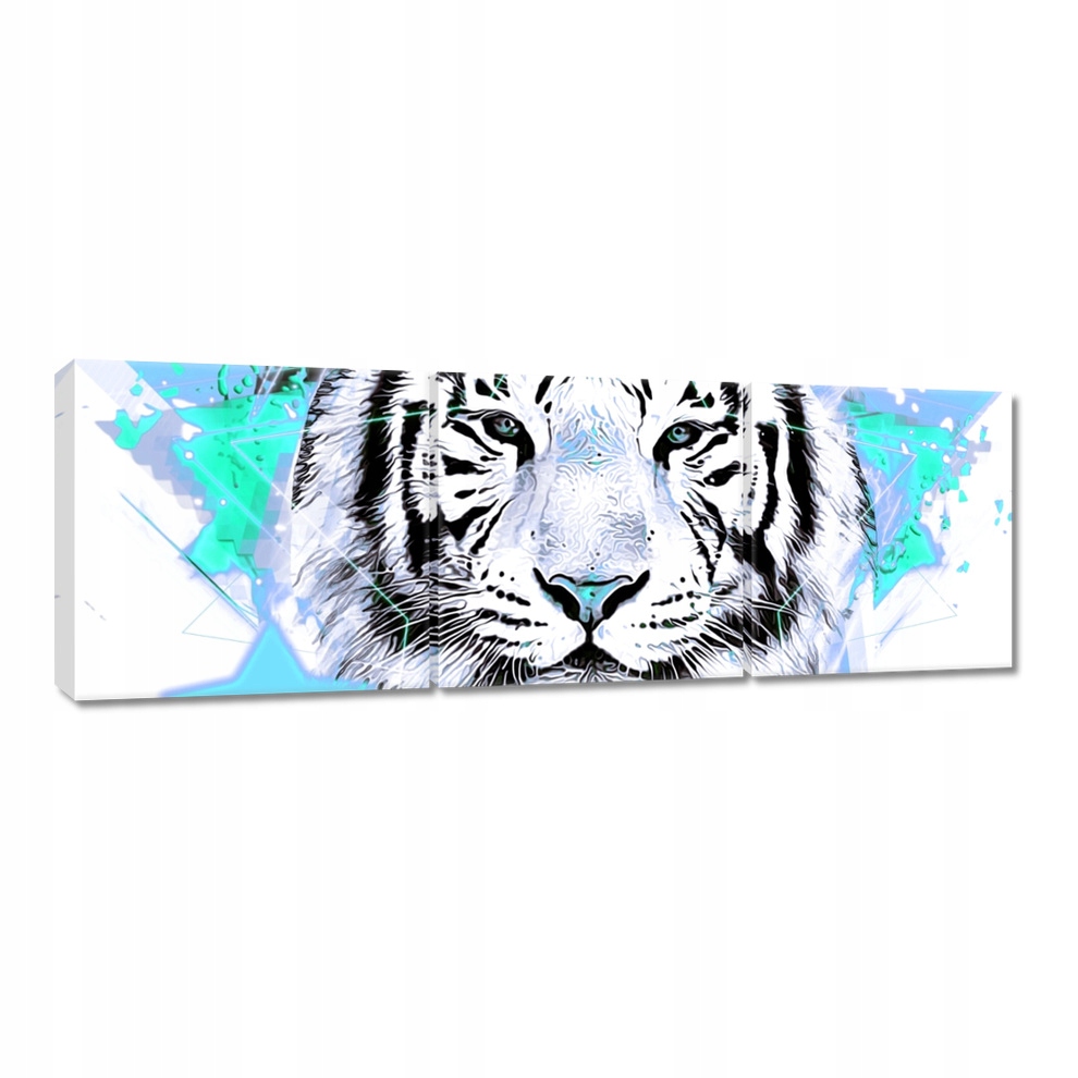 

Obrazy 120x40 Tygrys gwiazdki turkus