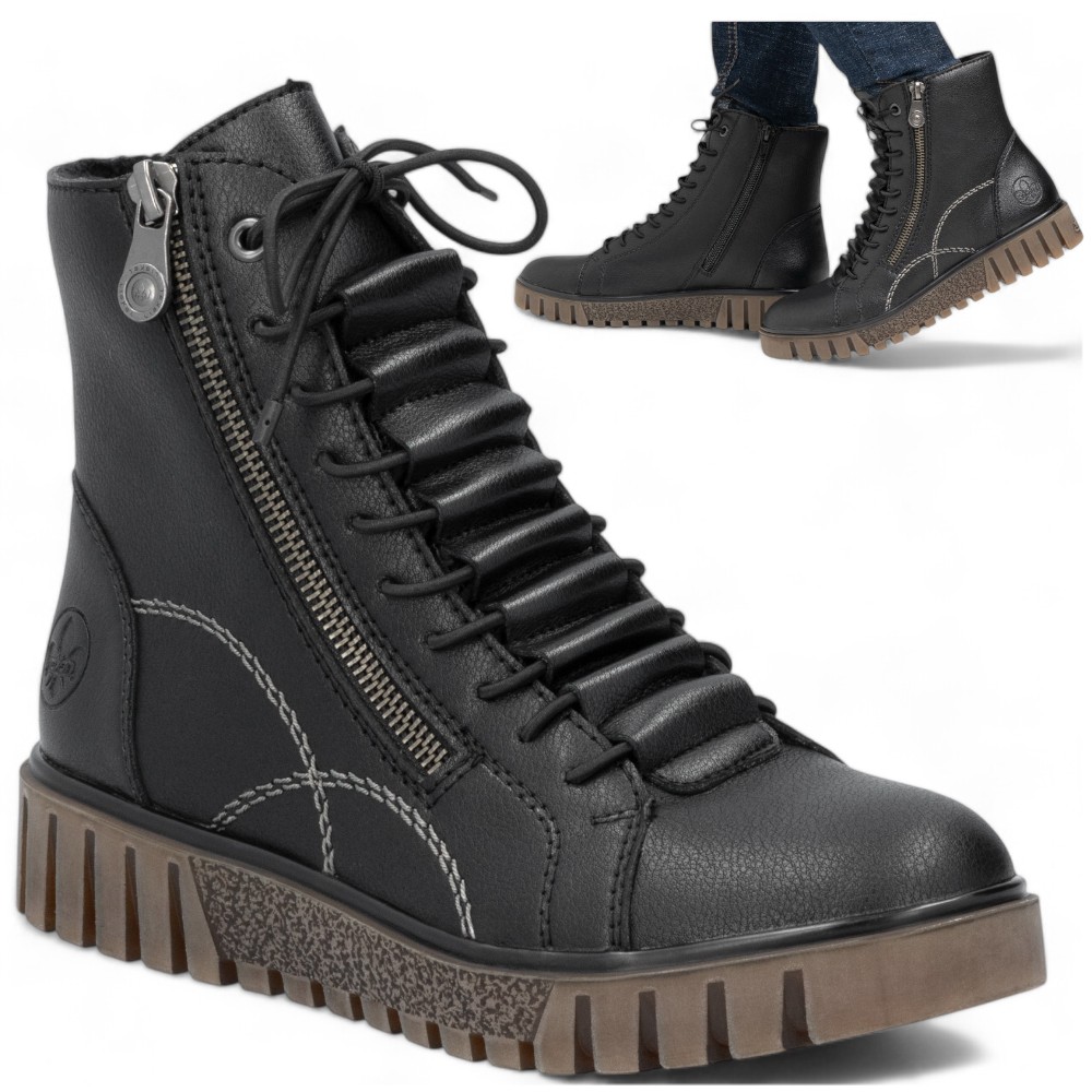 Rieker Dámské zimní Dámské kotníkové boty zateplené 37 Pohodlné trapery přírodní kůže