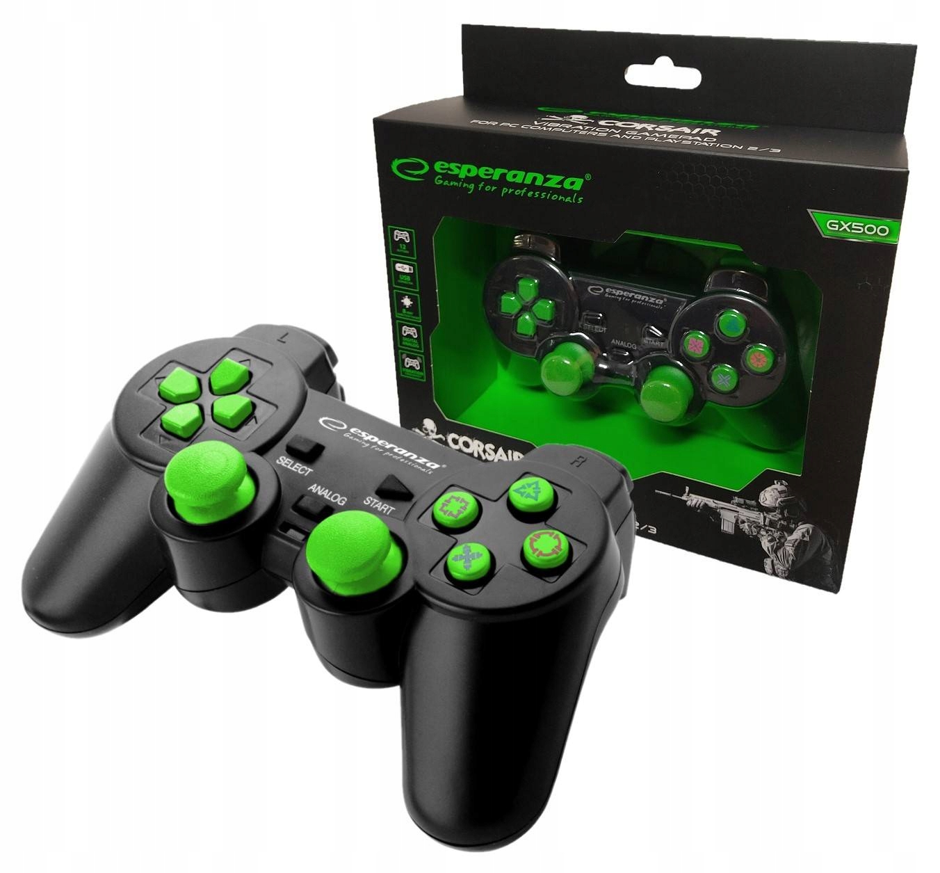 

Gamepad Pad Do PS2 PS3 Pc 2 x Wibracja Usb Analog