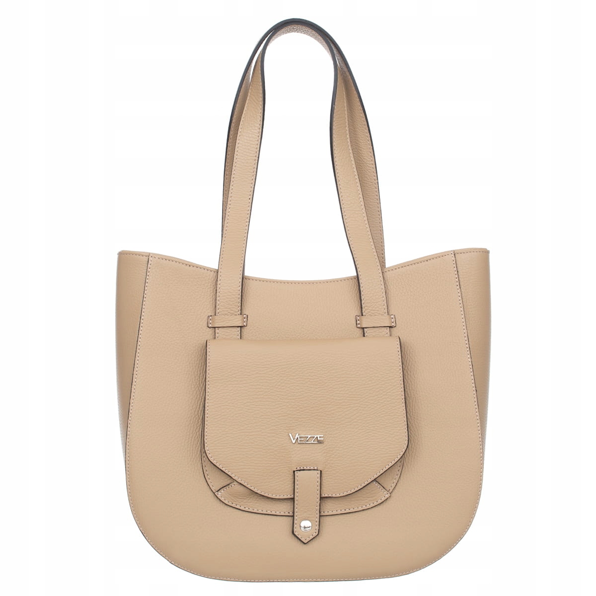 Kožená kabelka Vezze Copertina Béžová