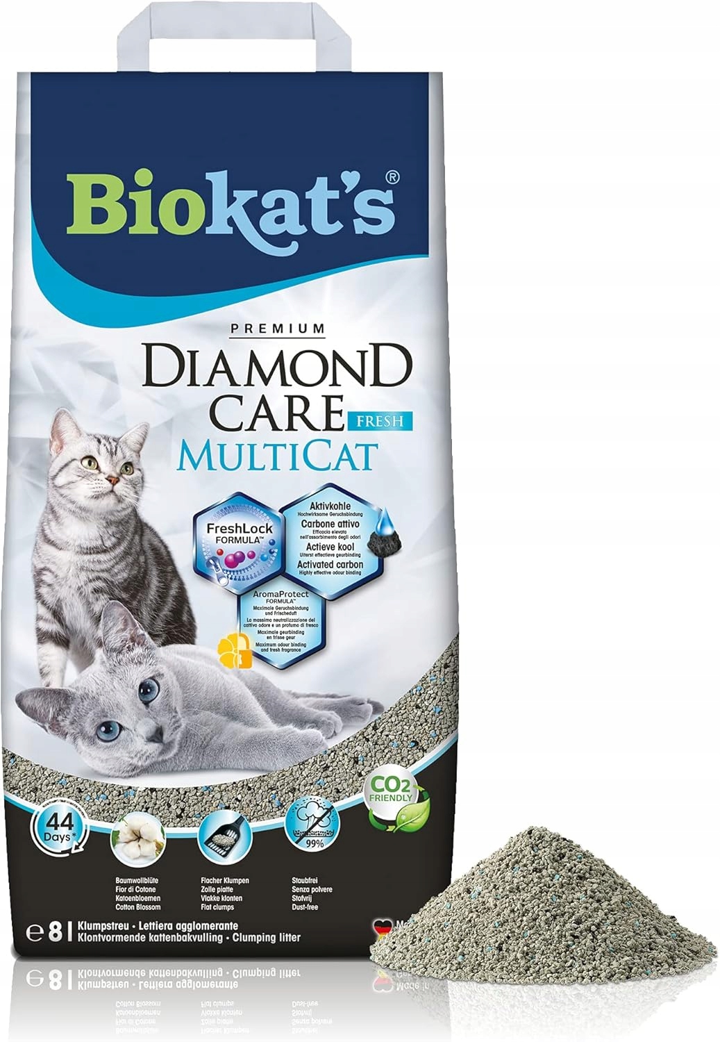 Biokat's Stelivo Pro Kočky Diamond Care Fresh FreshLock Aktivní uhlí 8L