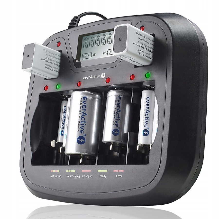 Everactive Nabíječka NC-900U Aa Aaa C D 9V 1 Ks Usb 6 kanálů Ni-MH