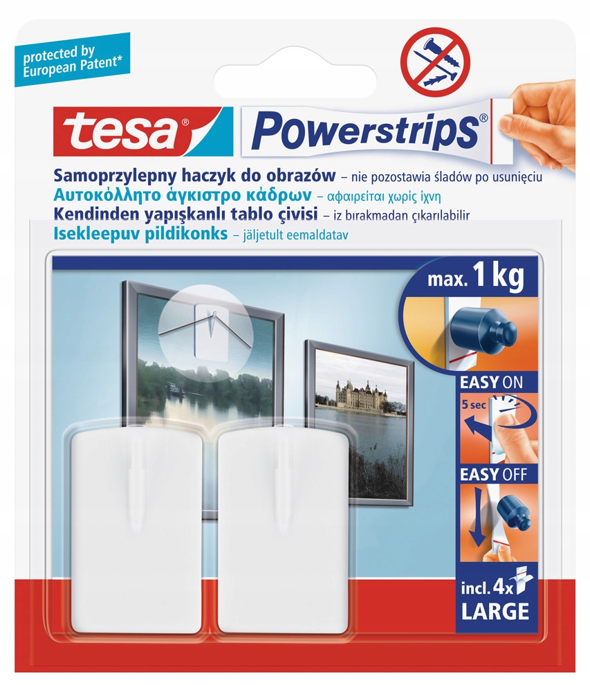 

Samoprzylepny haczyk na ścianę Tesa 58031 2x 1kg