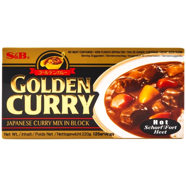 Levně 3x Golden Curry Hot (ostré) 220 g – S&b – pokrm za 30 minut