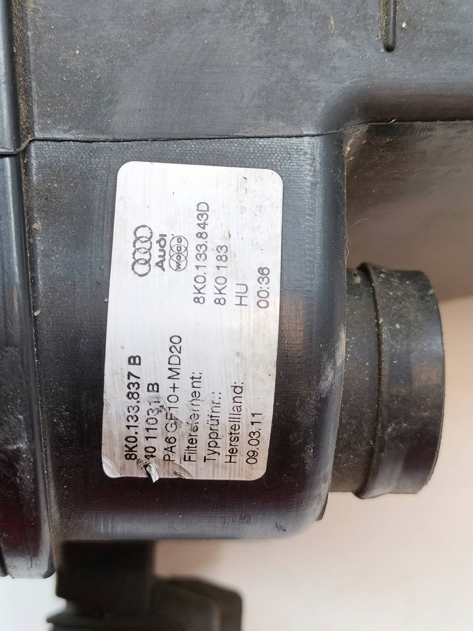 Gehäuse filter luft 8K0133835B Audi A4 IV (2008-2015) B8