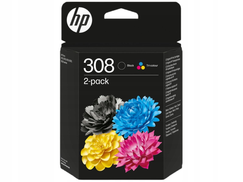 Tusz Hp 308 Czarny, Kolorowy 6L6S6UE