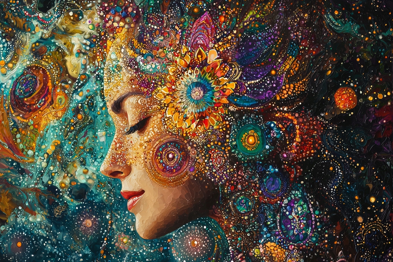 Obraz Na Plátně Canvas Portrét Žena Mandala Čakra Energie Zen 120x80