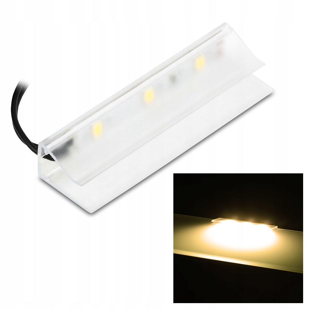 

Klips Led Oświetlenie Półki Szklanej Biała Ciepła