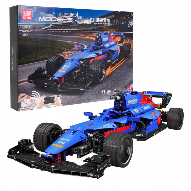 Zestaw Klocków Bolid F1 Niebieski zdalnie sterowany 1065el. 18024B