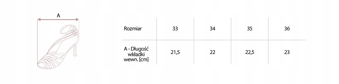 OBUWIE TANECZNE BUTY DO LATINO SREBRNE 7,5CM 35 Rozmiar 35