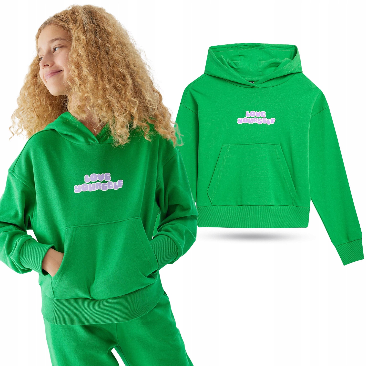 BLUZA DZIEWCZĘCA 4F DRESOWA Z KAPTUREM AW23F645 Marka 4F