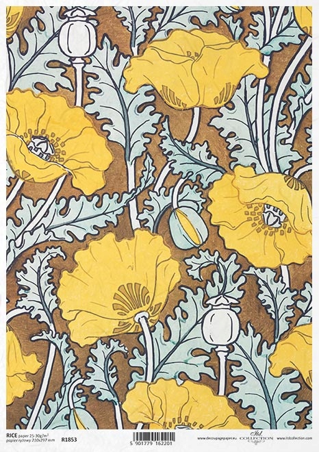Papier Ryżowy R1853 z włoskami A4 ArtDeco
