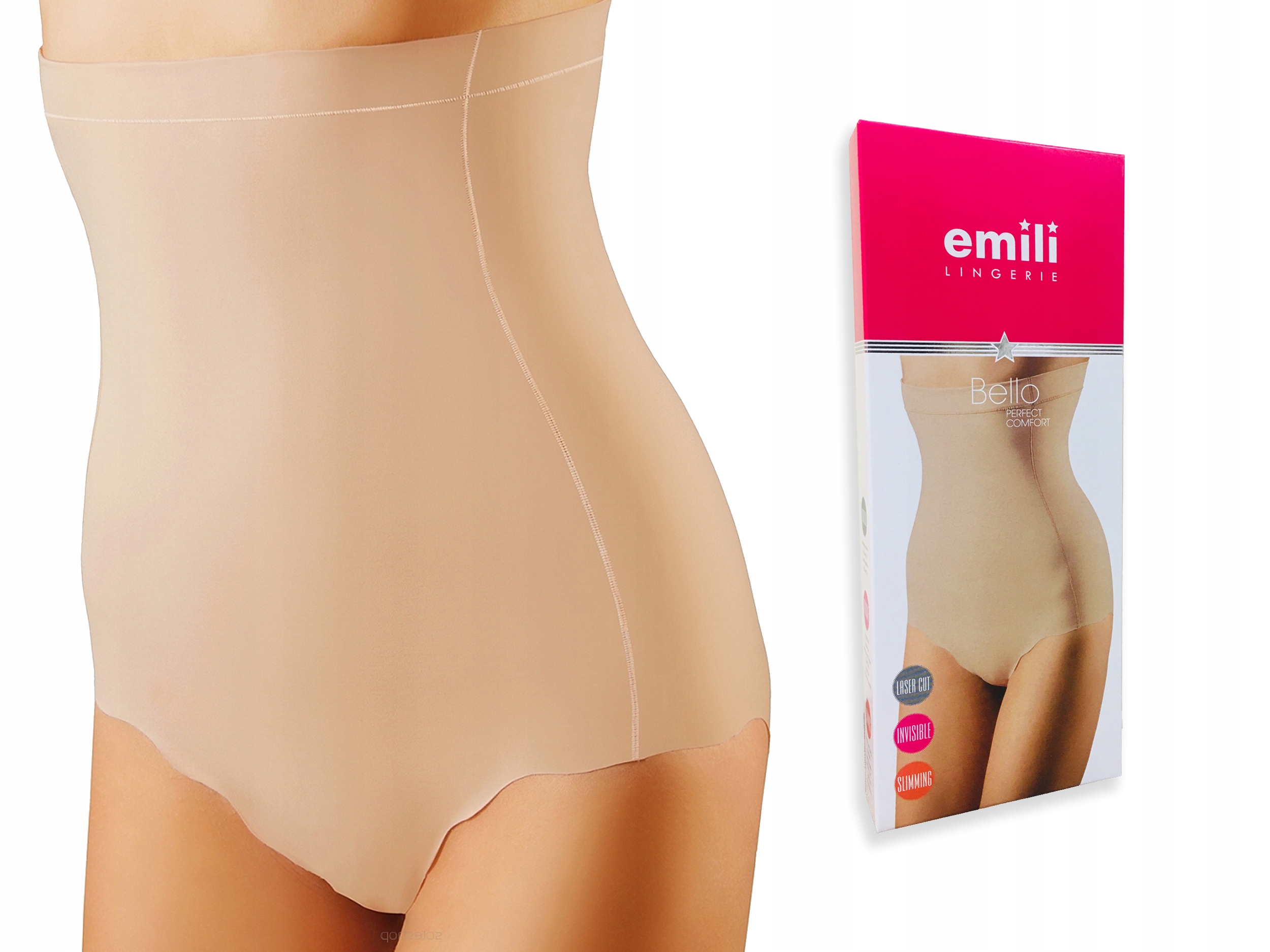 

Wyszczuplające Figi Emili Bello Wysokie beżowy XL