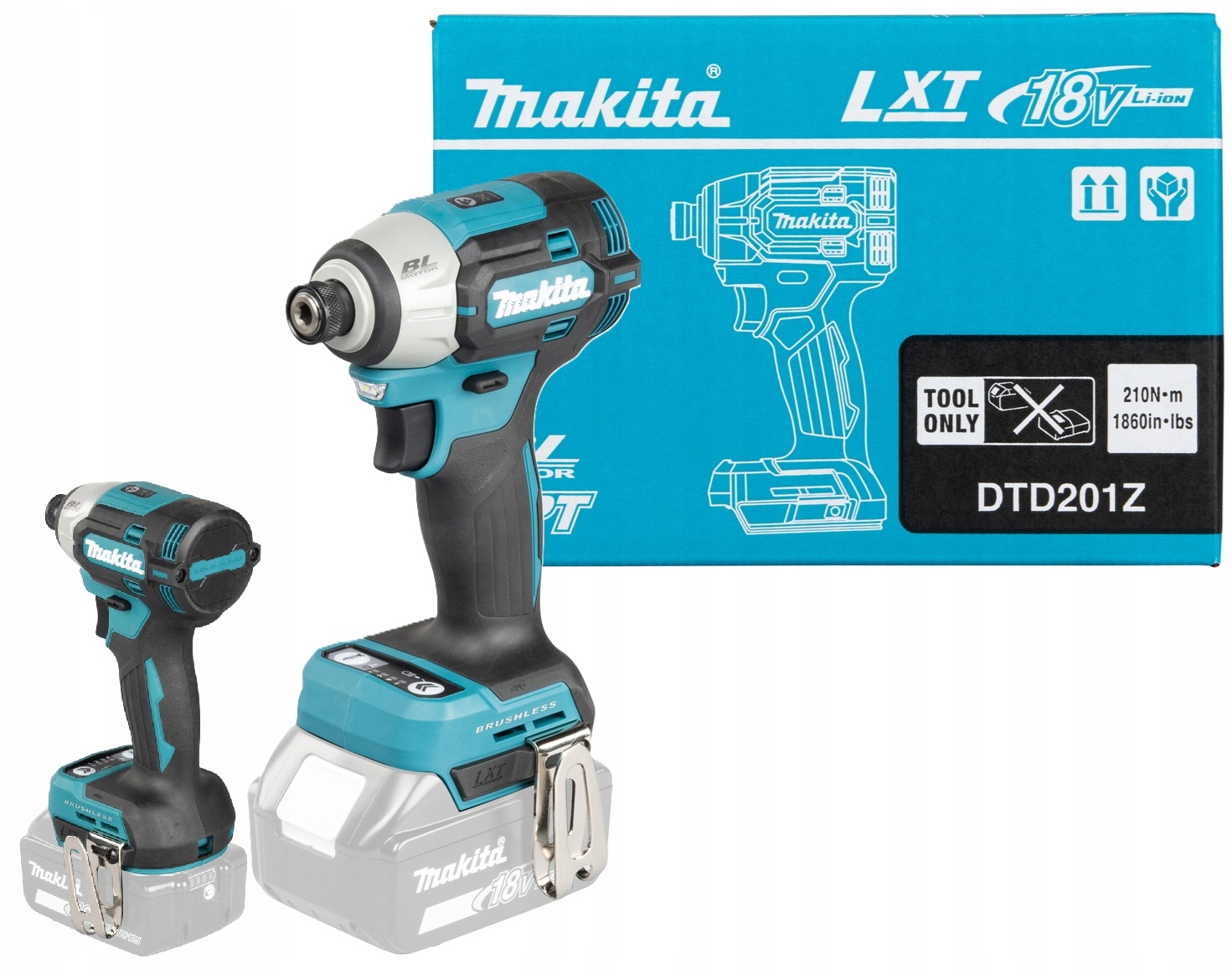 Makita DTD201Z Zakrętarka udarowa Mocna 210nm 18V Lxt 1/4 Cala Hex Body