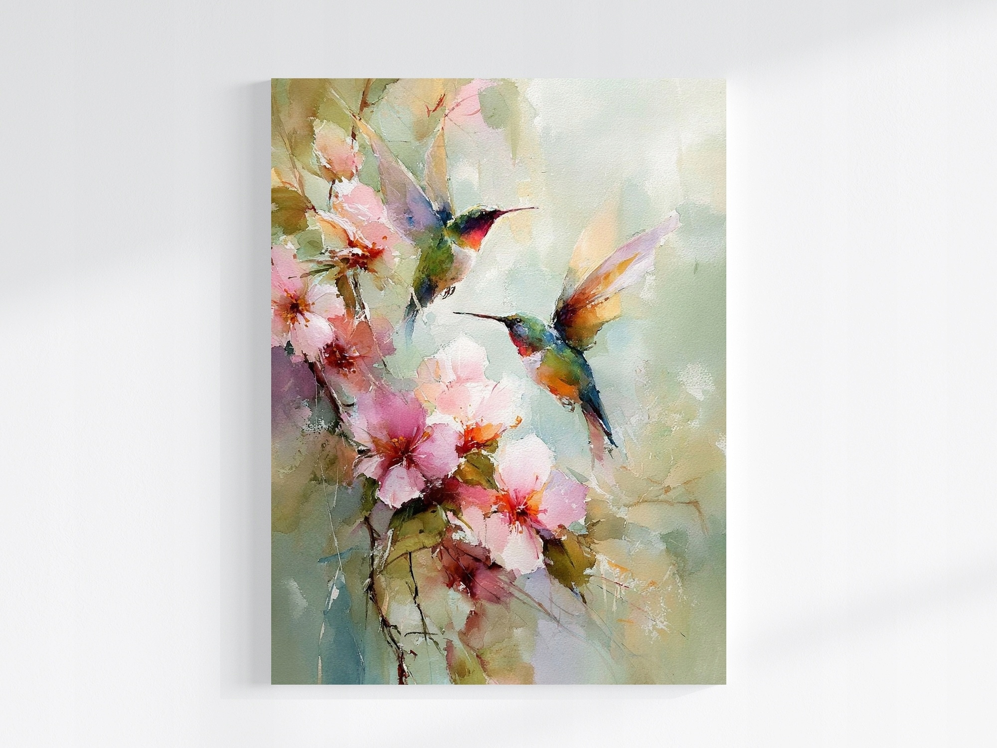 Plátno Obraz Na Plátně Příroda Květiny Pták Kolibřík Boho 60x80