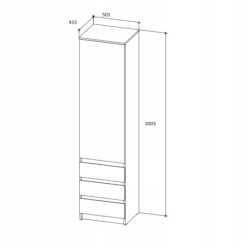 SZAFKA SŁUPEK REGAŁ PÓŁSZAFA SZUFLADY DRZWI DĄB WOTAN MAT 50cm STERN SHKYA1 Marka inna