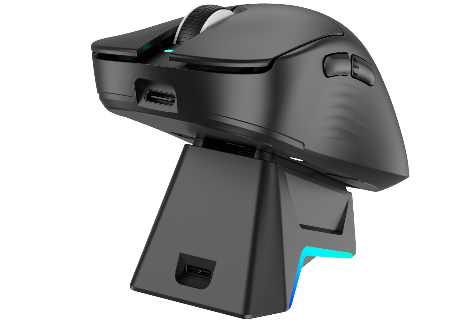 Triadyn Lekka bezprzewodowa mysz do gier ze stacją do ładowania Rgb PixArt