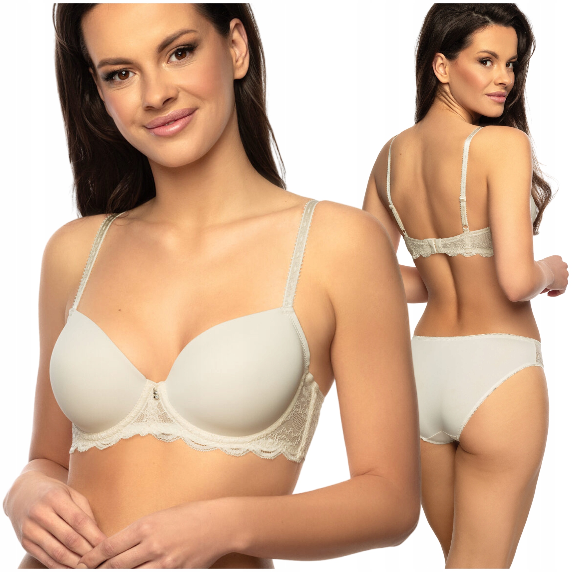 Podprsenka vyztužená, hladká, pohodlná, klasická, ecru podprsenka Viania Ava 80C