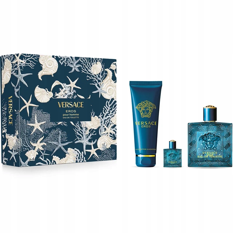 Sada Versace Eros 100 ml Edt 5 ml Edt 150 ml sprchový gel