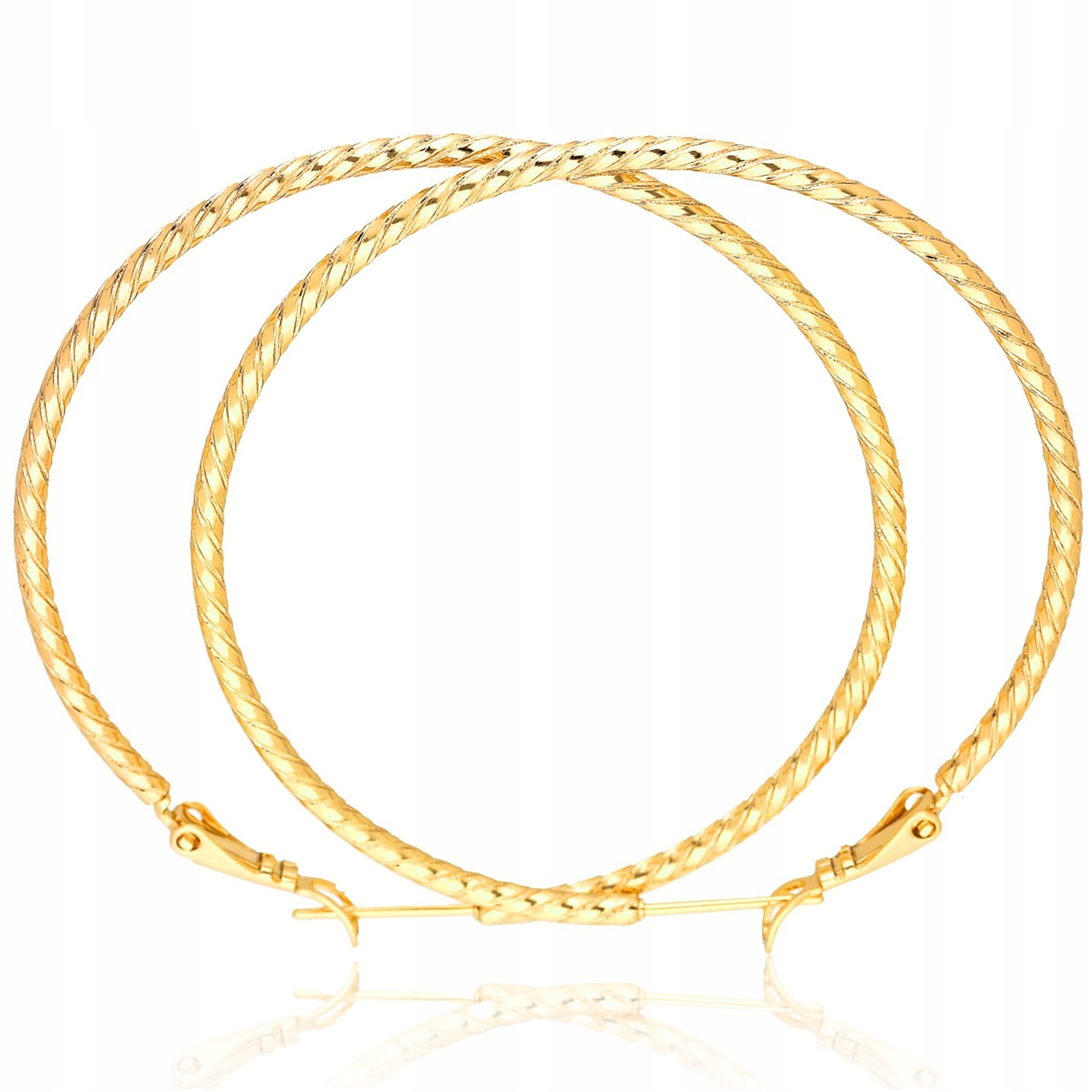 ZŁOTE KOLCZYKI KOŁA DUŻE PREZENT DLA KOBIETY 18K STAL CHIRURGICZNA DLA NIEJ Kolekcja Na Urodziny Ślub Na Rocznicę Ślubu Mamy Babci