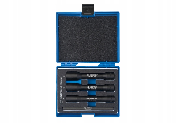 King Tony Sada Dlhých Nadstavcov 1/2" Pre Poškodené Skrutky 17,19,21 mm