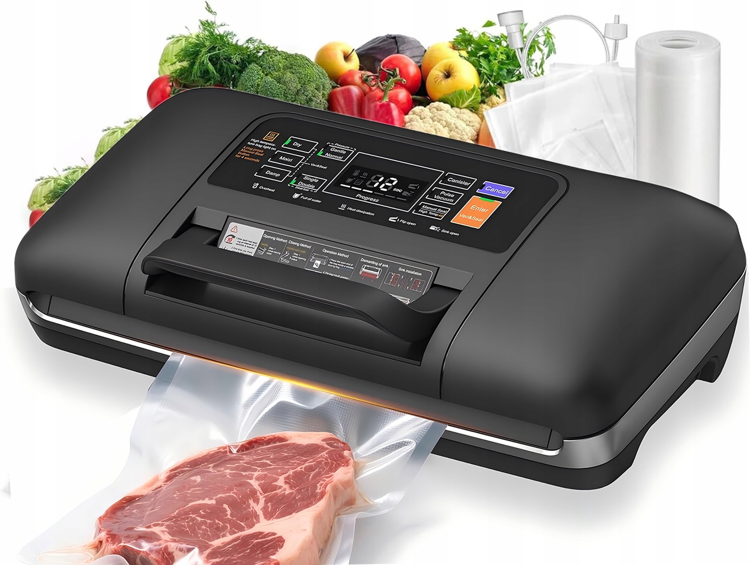 10w1 Zgrzewarka Próżniowa Pakowarka Do Folii Żywności Jedzenia 85Kpa 175W