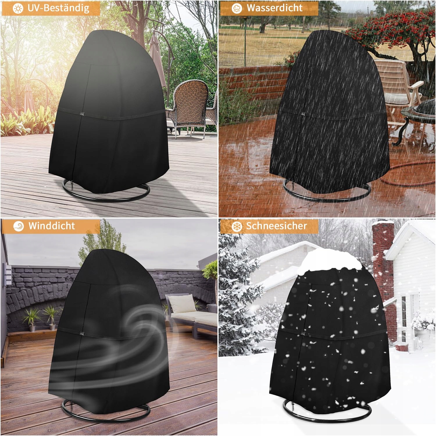 DOKON Pokrowiec Na Hängesessel Wodoodporny Ochronny Zamek UV 190x115cm — miniatura 3