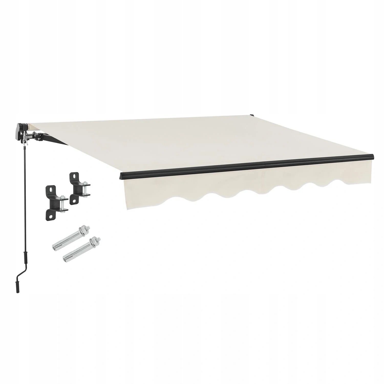 Markiza Tarasowa Balkonowa 300x250 CM Rozkładana UV40+ Beżowa Korbka