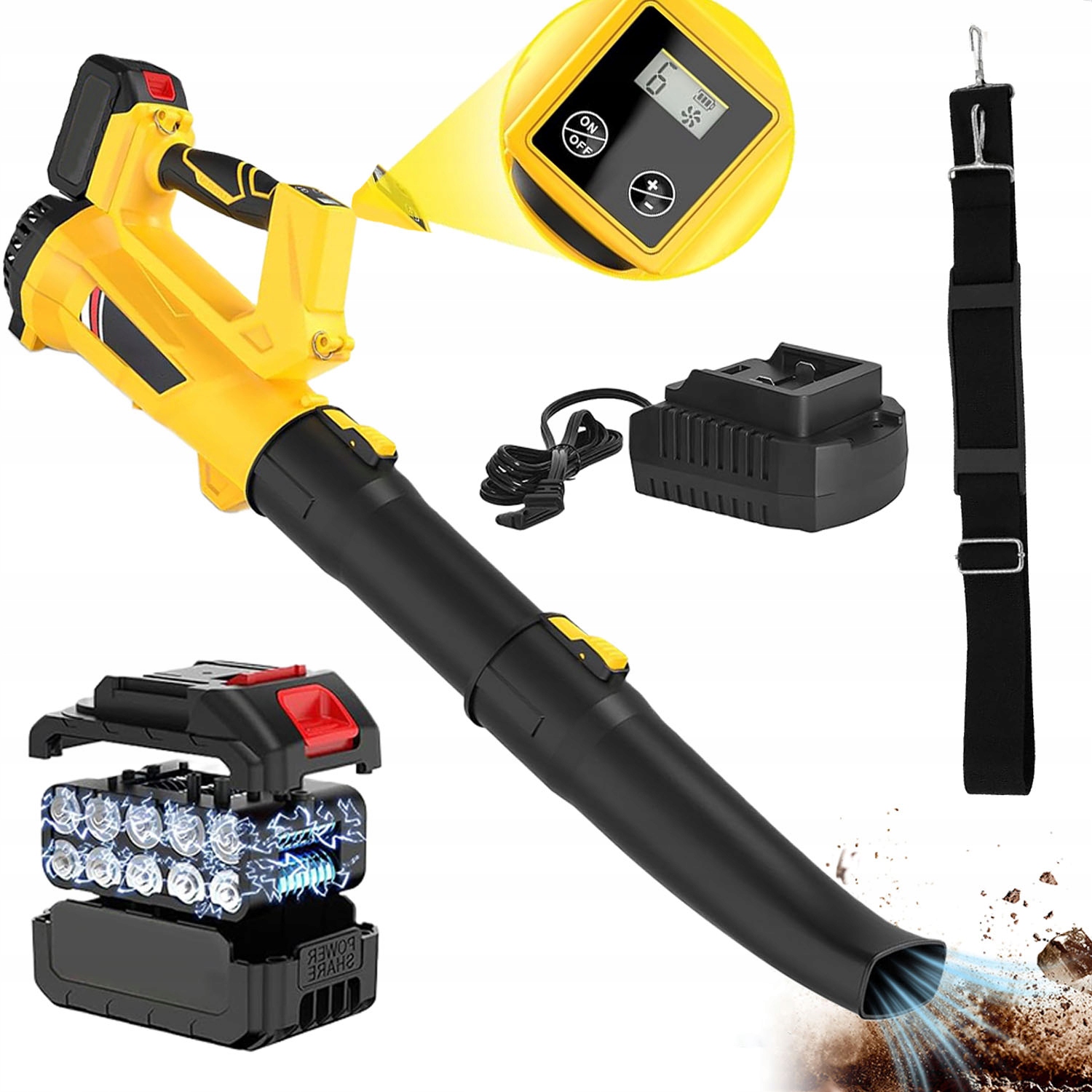 Akumulátorová Foukač Na Sněhové Listí Akumulátor 5.2 Ah 2X Trubka