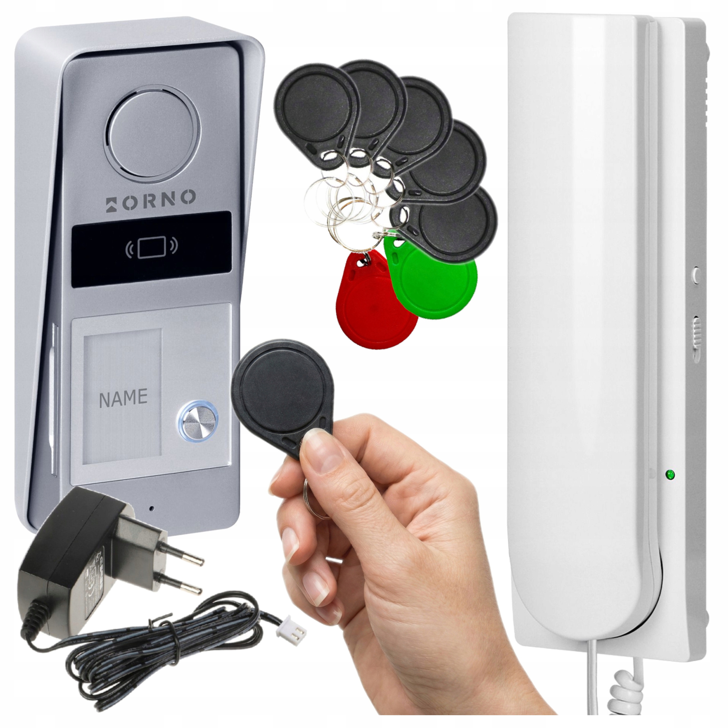 Domofon do Furtki Czytnik Rfid Furtka Brama Breloki 2-ŻYŁOWY Biały Orno