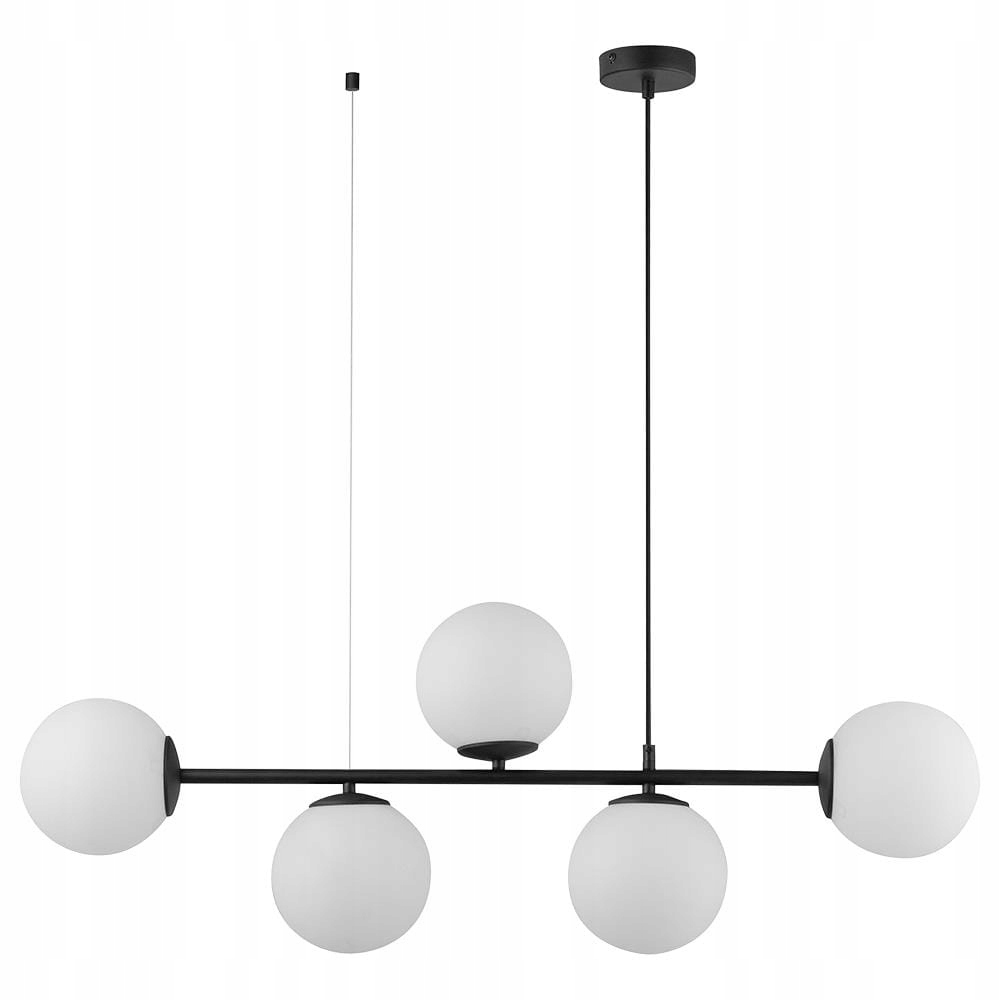 Závěsná lampa černá Celeste 5 bílé skleněné koule moderní skandinávská