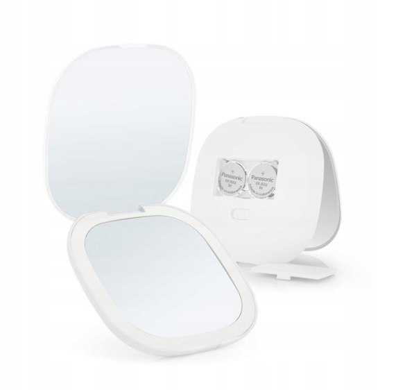 MINI lusterko do makijażu Led zamykane białe