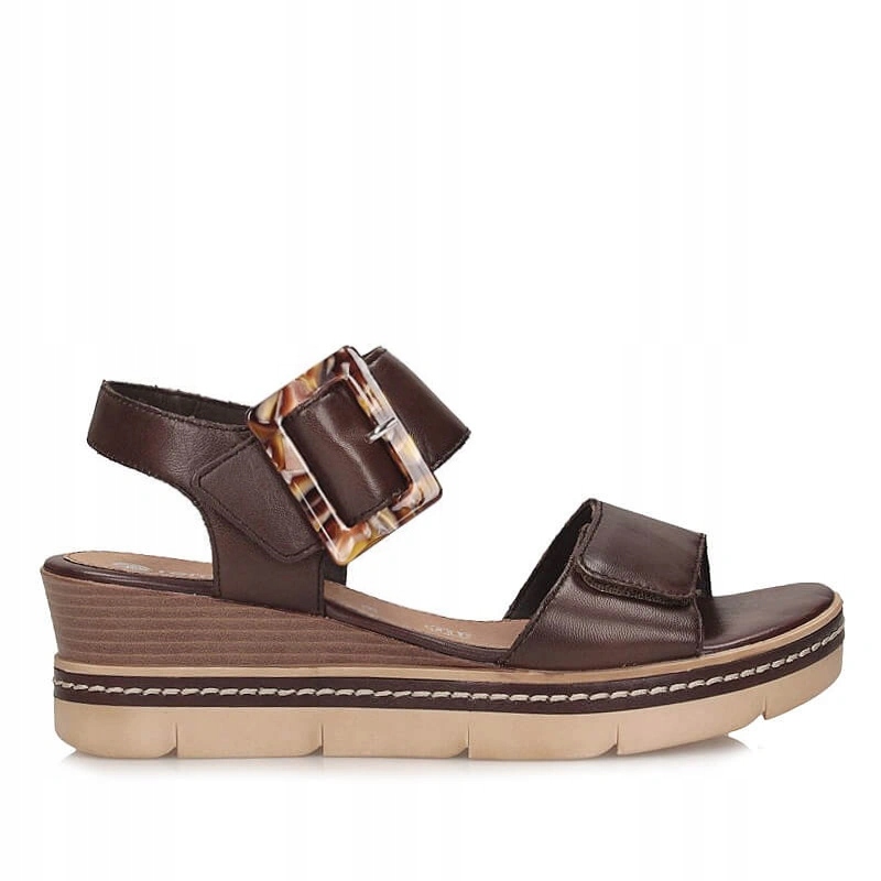 Dámské sandály Remonte D2L53-25 hnědé s koženým podpatkem