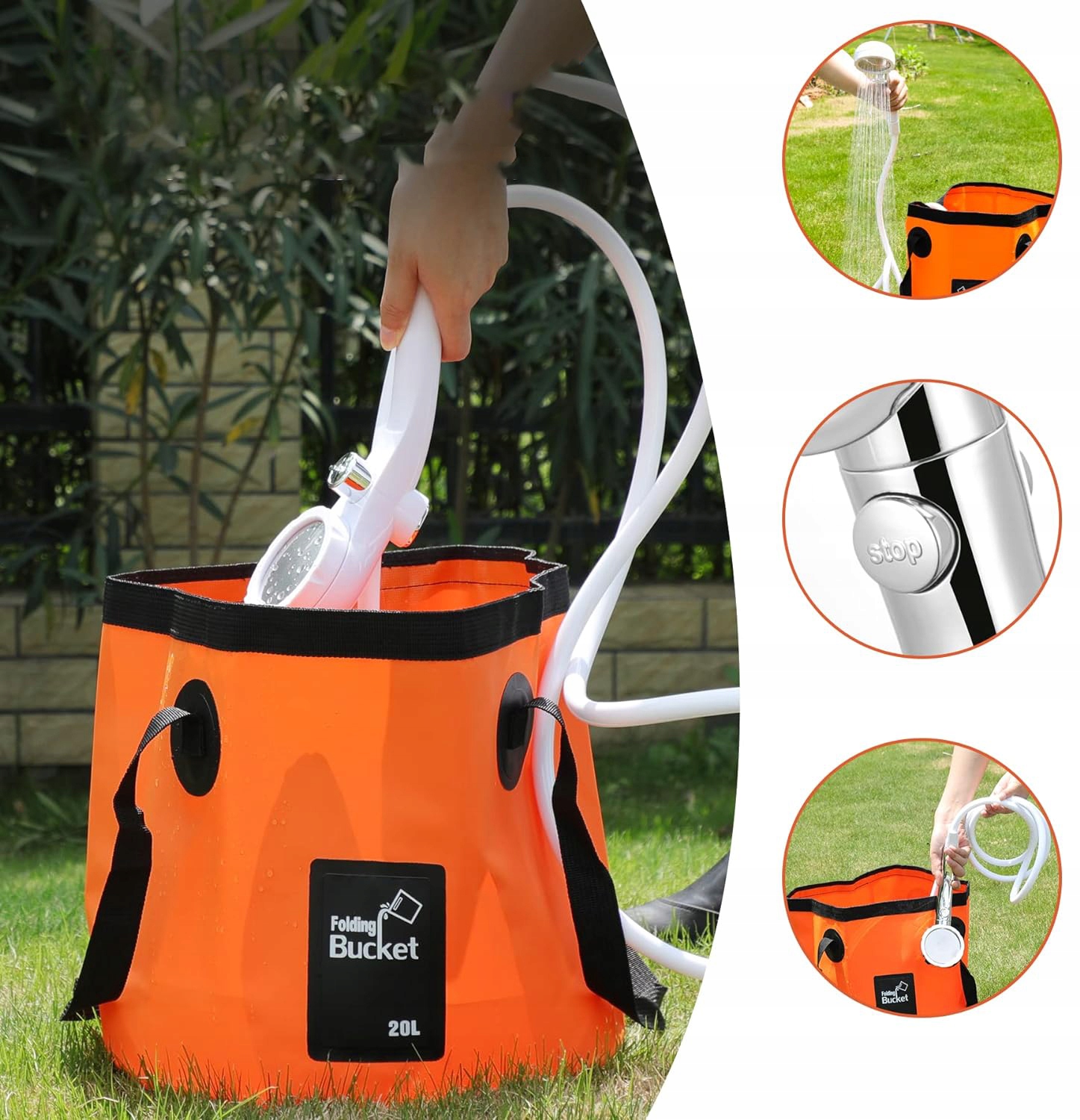 Prysznic Turystyczny Kempingowy Polowy Pompa Prysznicowa Marka bez marki