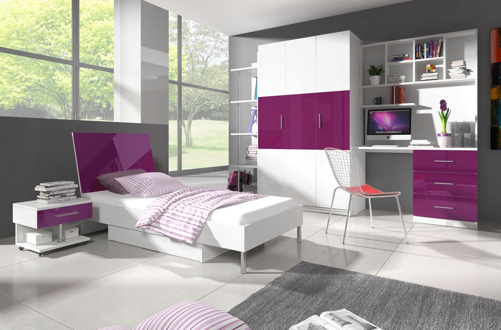 MAJA Biurko z regałem (nadstawka), KOLORY połysk! Szerokość mebla 120 cm