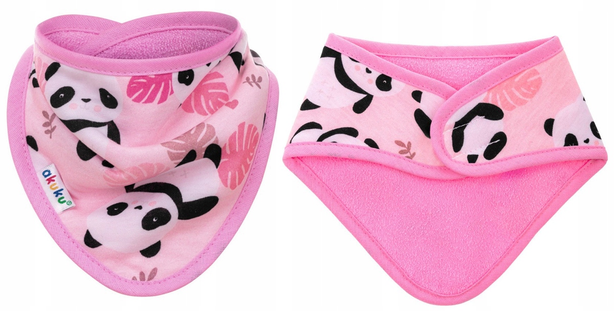 Akuku APASZKA dziecięca Śliniak Panda bawełna rzep