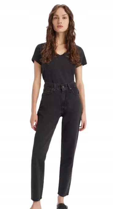 Levi's Černé Džíny Mom Jeans Vysoký Pas S Oděrkami 29/30 6_C