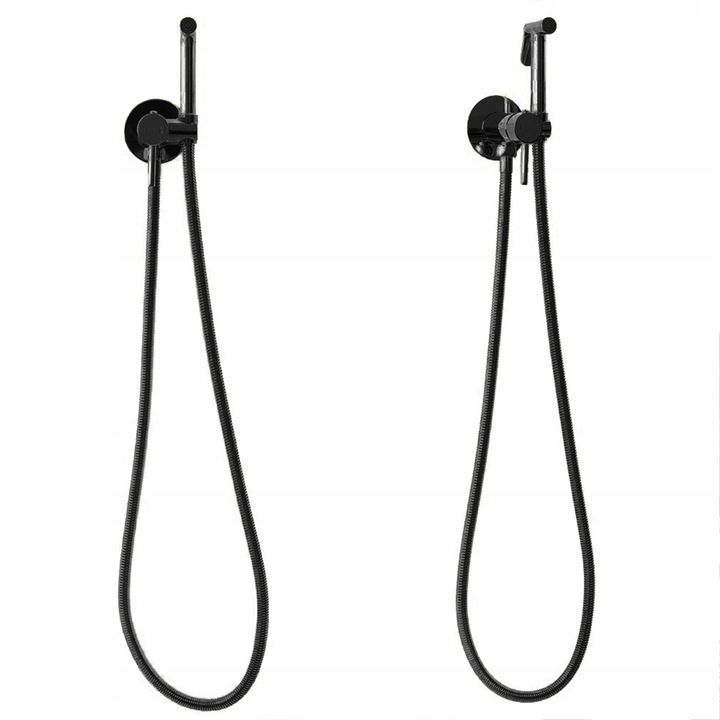 Bateria bidetowa LOOP czarna połysk podtynkowa ścienna Rea Marka Rea