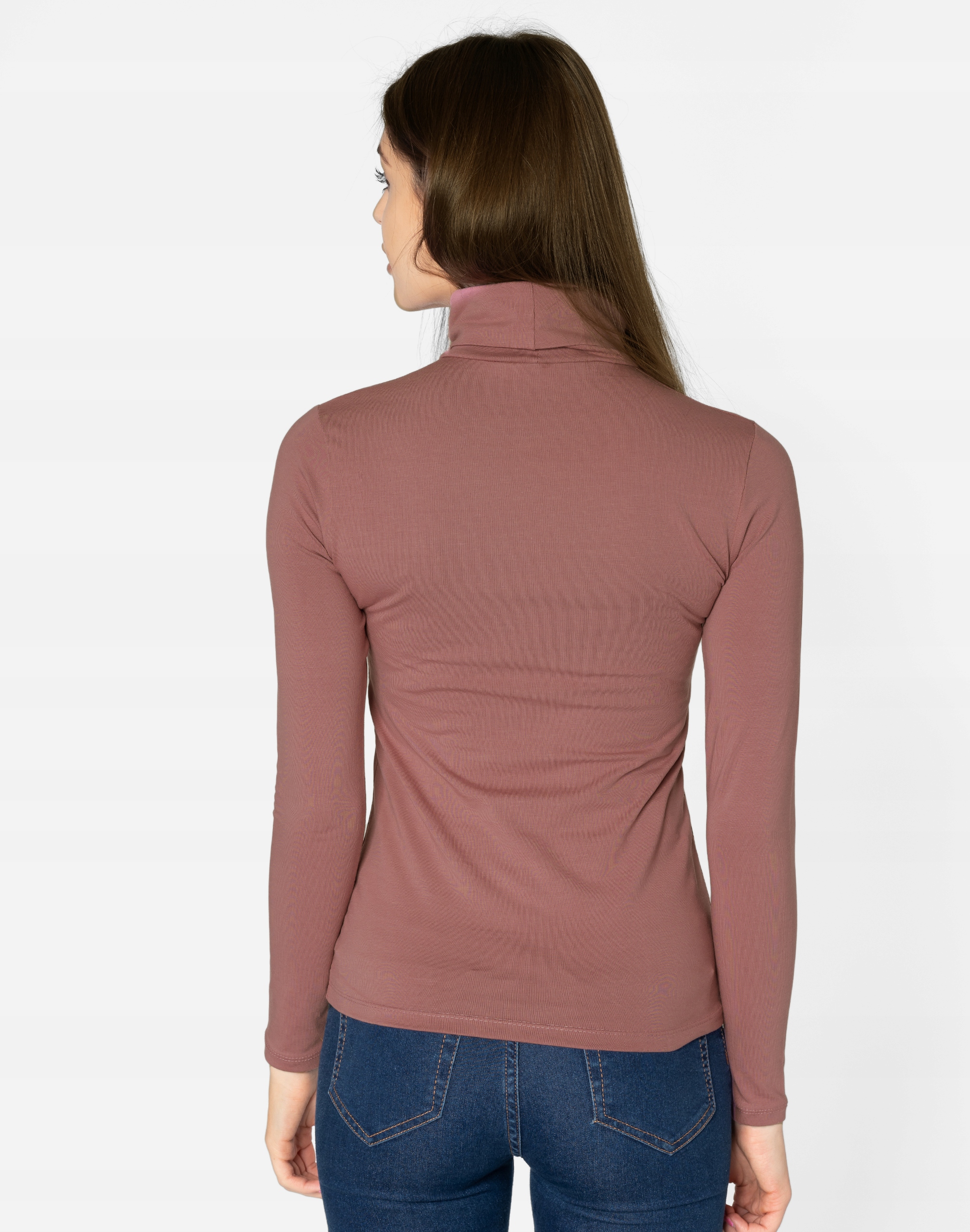 Elegancki Cienki Sweter Damski Golf Klasyczny Gładki Bawełna 8112-24 XL/XXL Rękaw długi rękaw